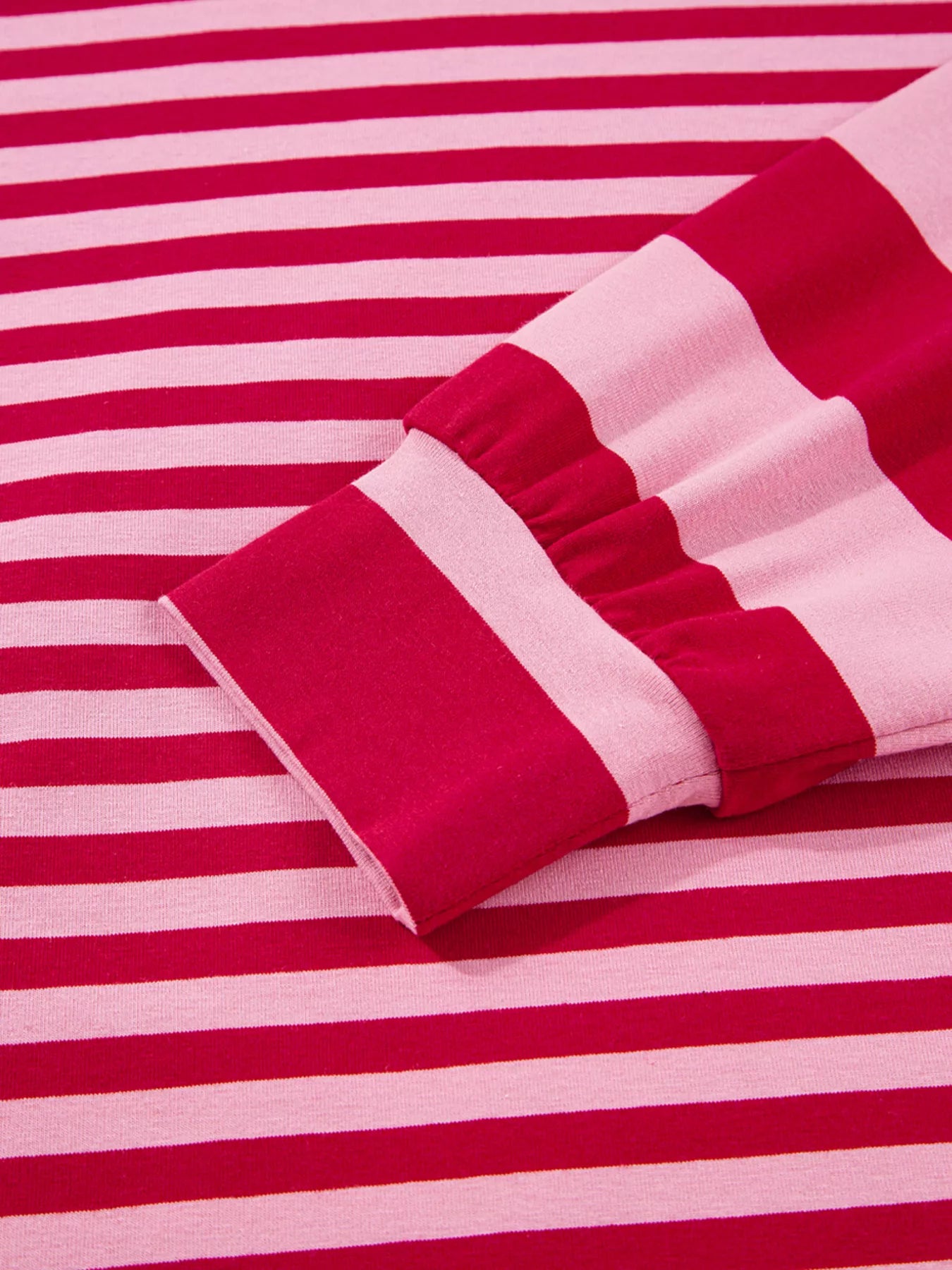 Striped Drop Shoulder V Neck Top Trendsi