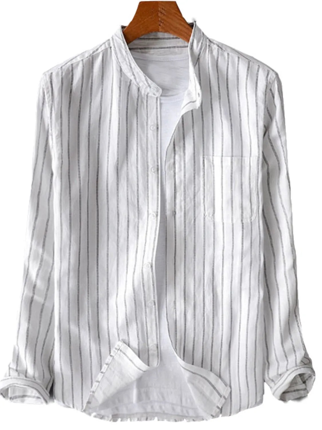 Men's Full Size Striped Button Up Long Sleeve Shirt Plus Size NicholesGifts