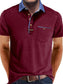 Men's Full Size Contrast Collar Pocket Polo Shirt Plus Size nicholesgifts