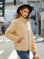 Fuzzy Checkered Zip Up Jacket nicholesgifts