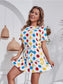 Tied Frill Short Sleeve Mini Dress nicholesgifts