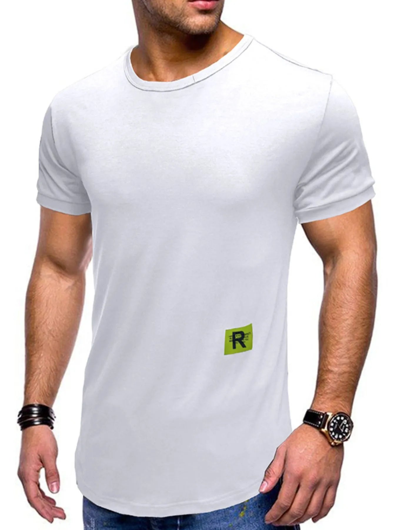 Men's Crew Neck Solid Color Basic T-Shirt NicholesGifts