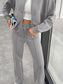 Baseball Collar Zip Up Outerwear and Drawstring Pants Set nicholesgifts