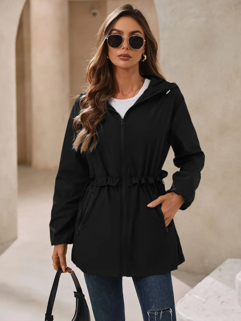 Ivy Lane Outdoor Waterproof Long Sleeve Hooded Windbreaker nicholesgifts