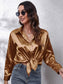Collared Neck Buttoned Long Sleeve Shirt nicholesgifts