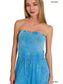 Zenana Acid Washed Strapless Tube Top Jumpsuit nicholesgifts