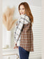 Double Take Plaid Contrast Button Up Shirt Jacket nicholesgifts