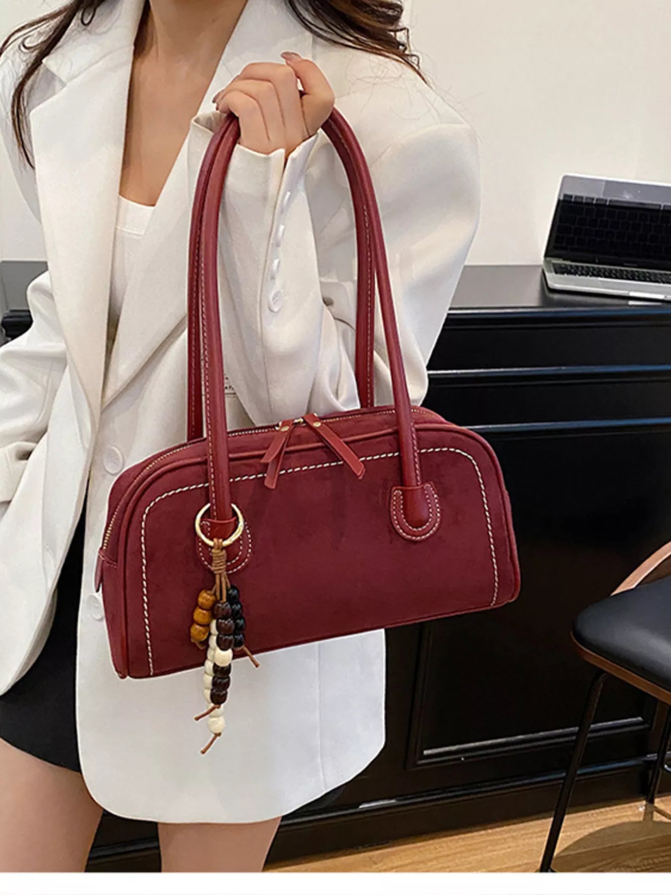 Zipper Closure Shoulder Bag nicholesgifts