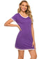 Contrast Trim Short Sleeve Lounge Dress nicholesgifts