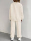 Texture Round Neck Top and Pants Set nicholesgifts