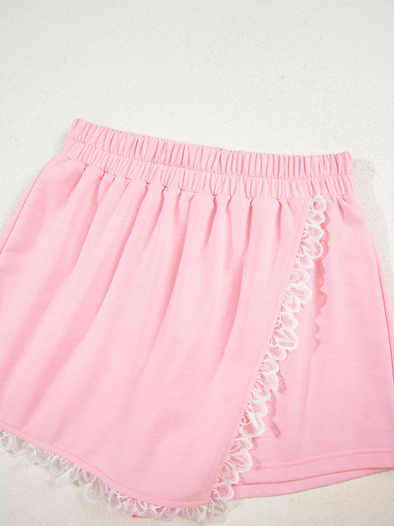 Peter Pan Lace Embellished Neck Sweatshirt and Skirt Two Piece Set NicholesGifts