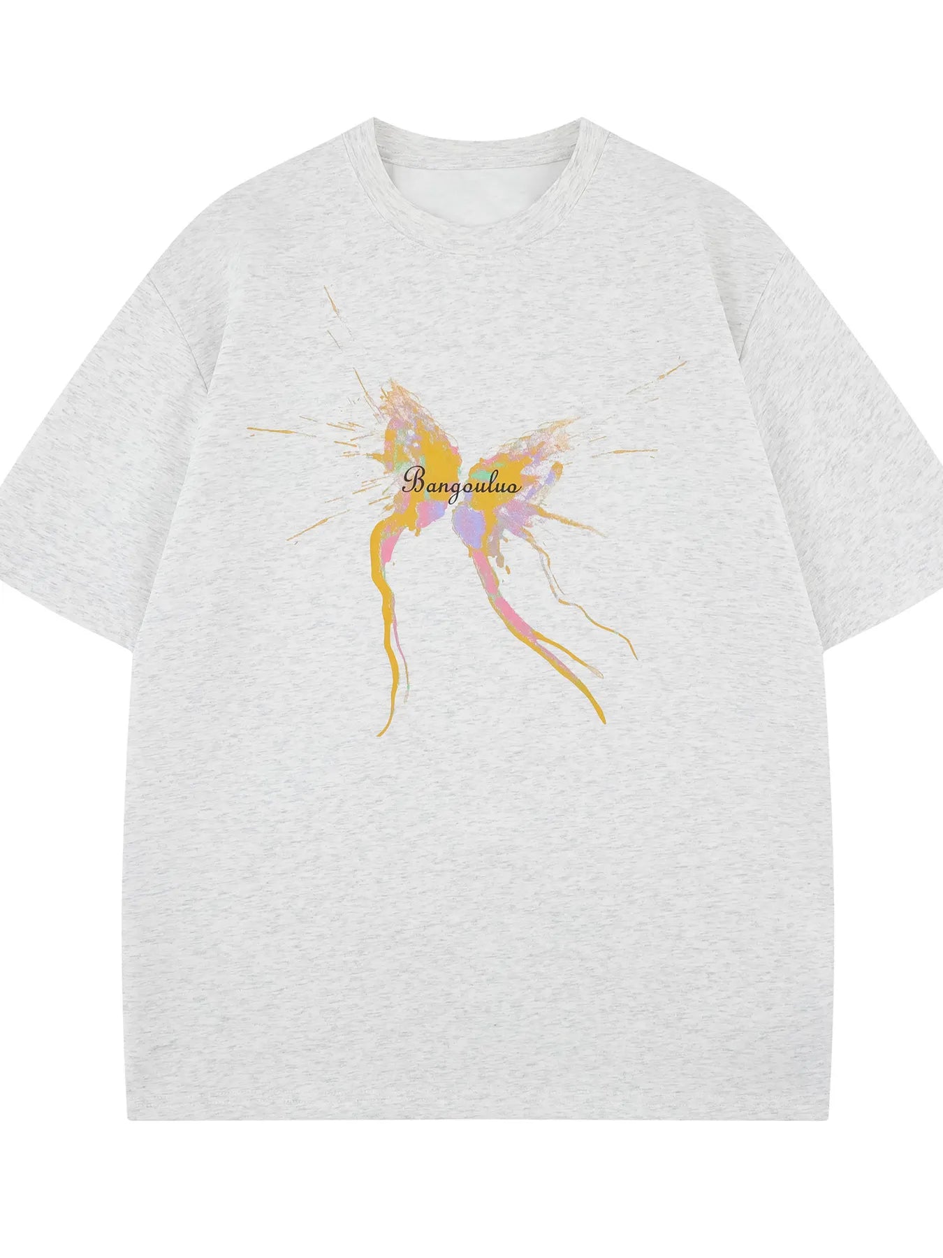 Men's Butterfly Splash Art Round Neck T-Shirt Trendsi