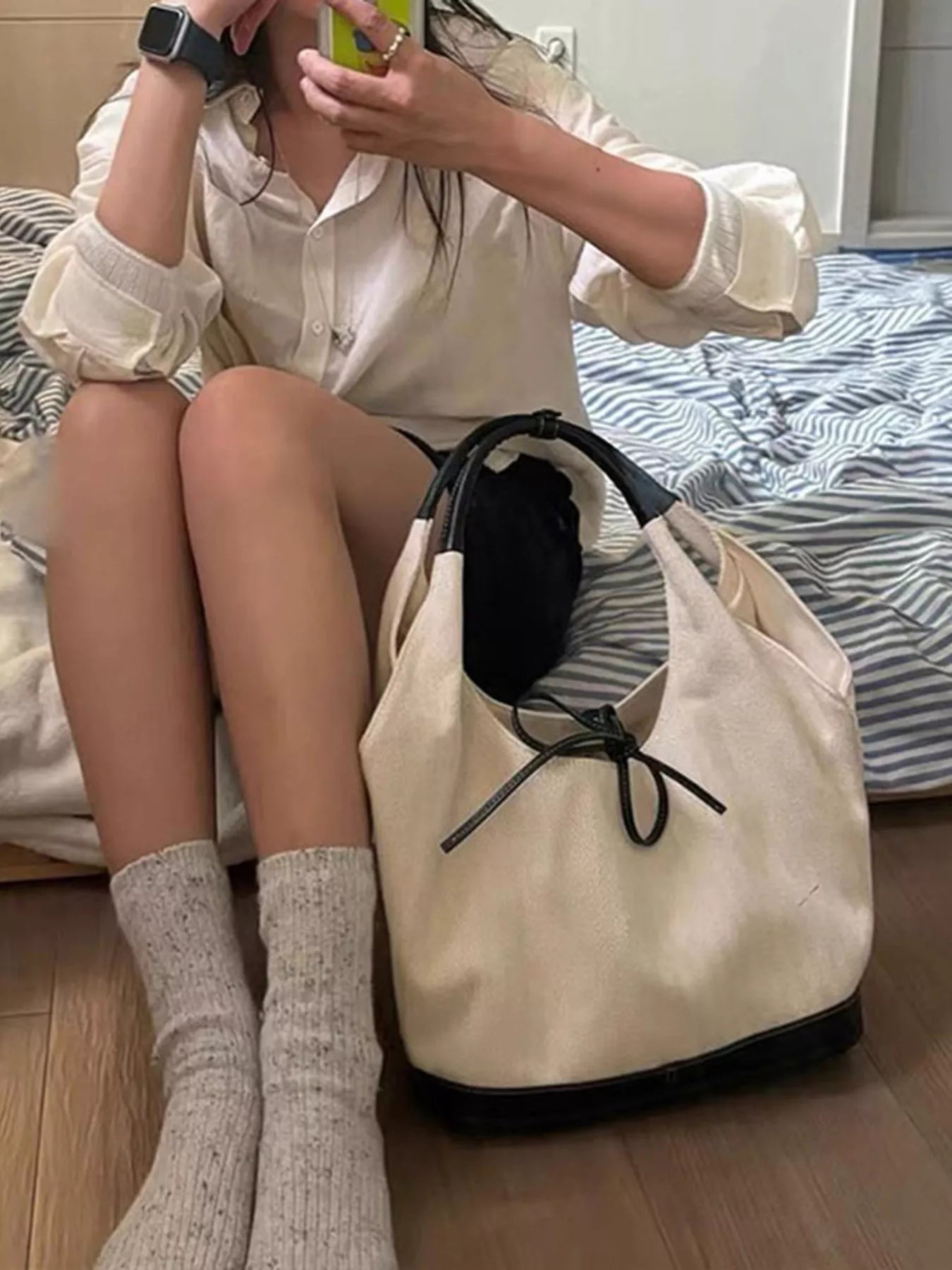 Tie Detail Shoulder Bag nicholesgifts