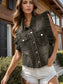 Raw Hem Ruffled Cap Sleeve Denim Jacket nicholesgifts