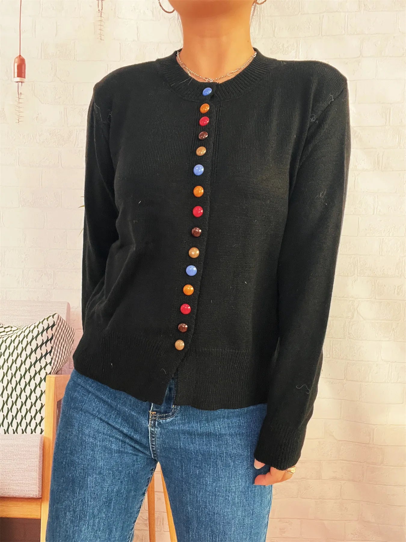 Button Up Long Sleeve Cardigan