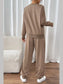 Perfee Round Neck Long Sleeve Top and Pants Set nicholesgifts
