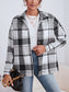 Plaid Collared Neck Button Down Jacket nicholesgifts