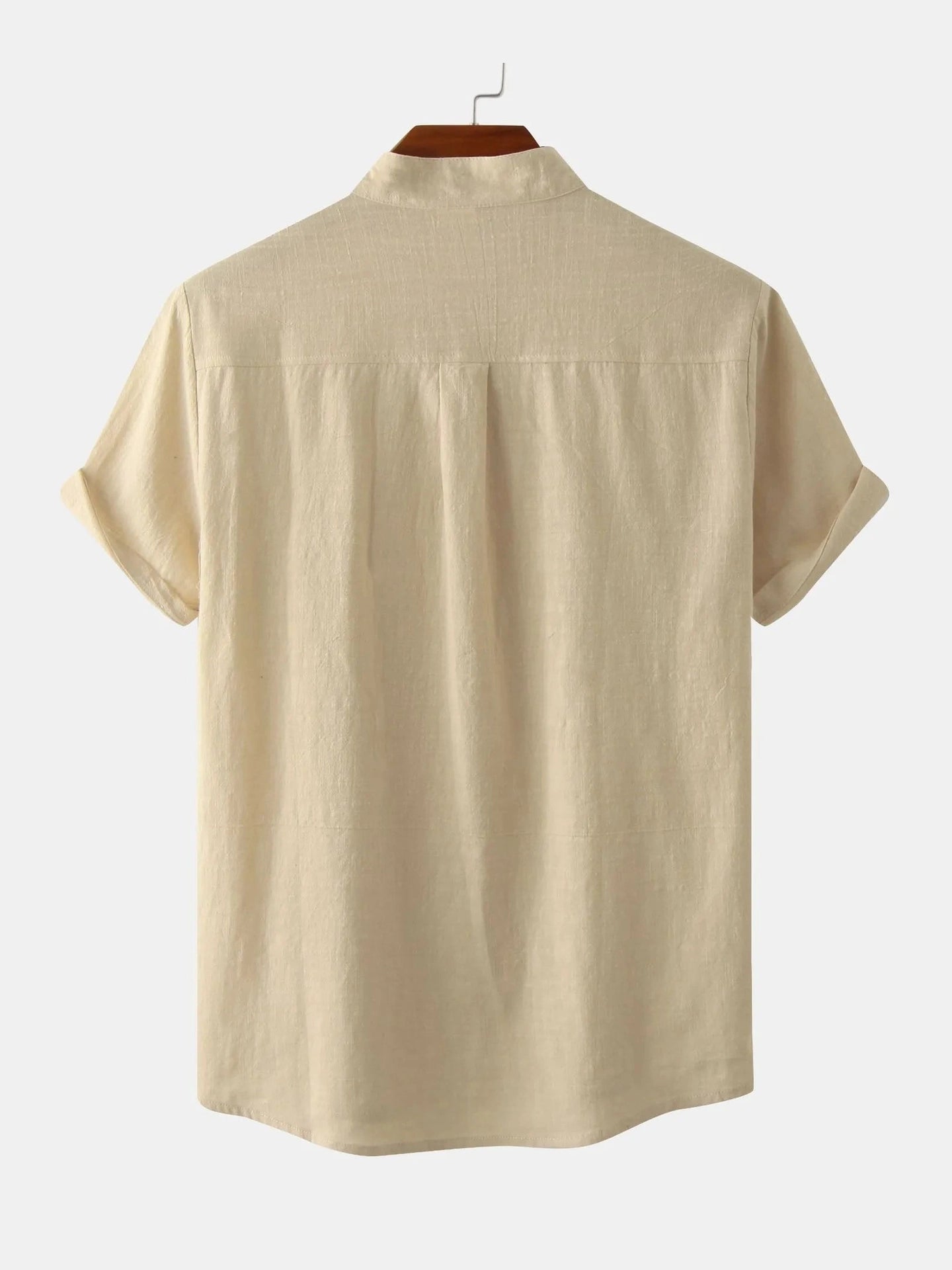 Men's Mandarin Collar Short Sleeve Henley Shirt NicholesGifts
