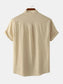 Men's Mandarin Collar Short Sleeve Henley Shirt nicholesgifts
