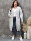 Plus Size Long Sleeve Pocketed Cardigan Trendsi