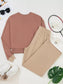 Color Block Long Sleeve Crop Top Drawstring Pant Set nicholesgifts