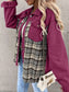 Plaid Button Up Dropped Shoulder Jacket nicholesgifts