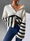 Striped Half Zip Cropped Sweater nicholesgifts