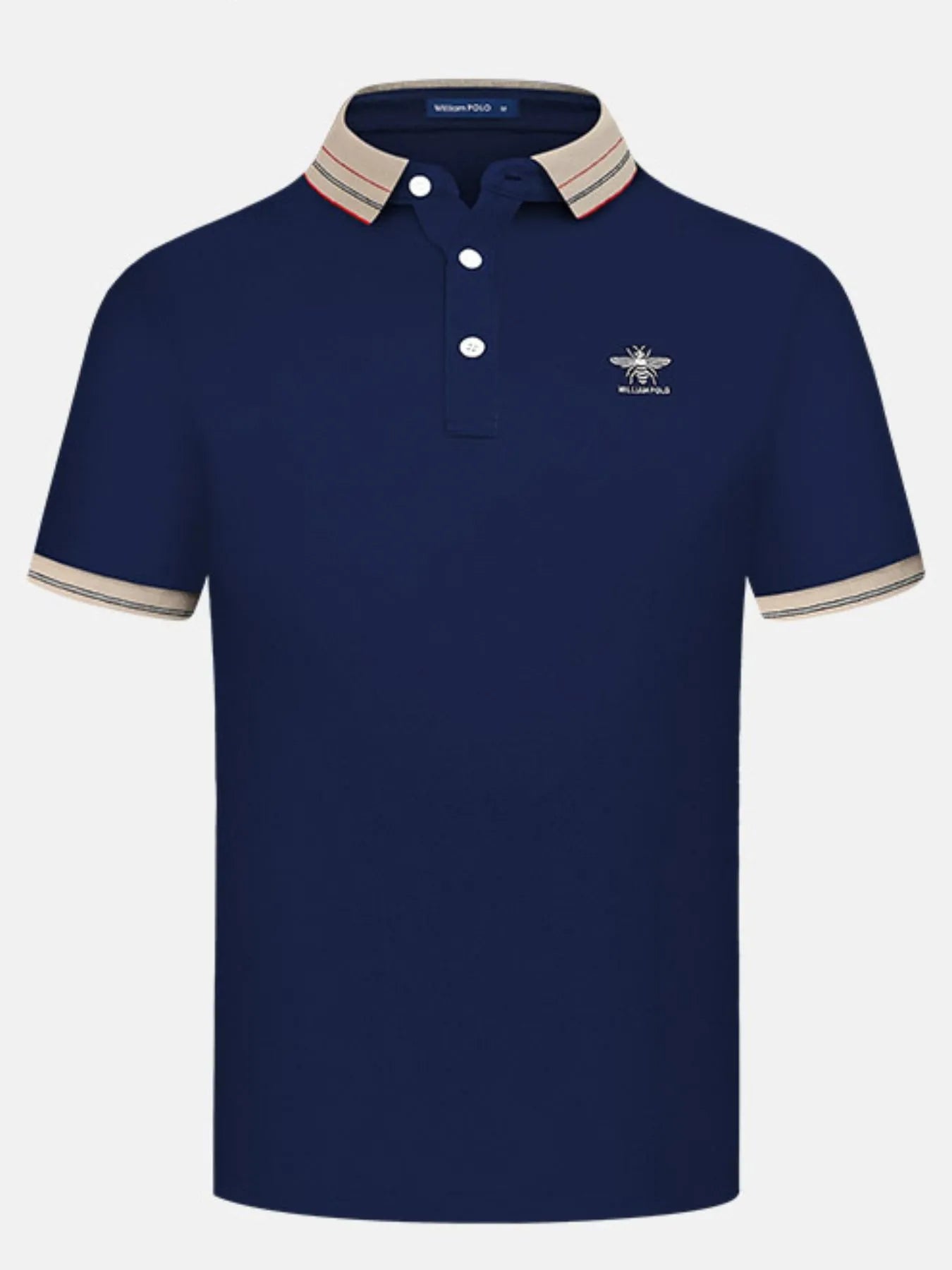 Men's Plus Size Striped Collar Short Sleeve Polo NicholesGifts