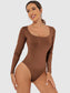 Full Size Scoop Neck Long Sleeve Bodysuit nicholesgifts