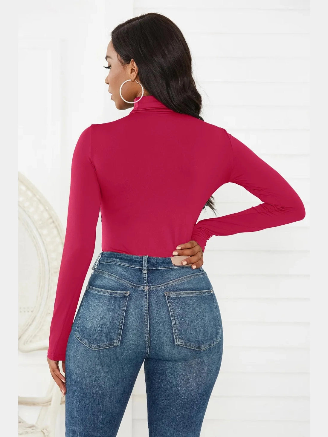 Turtleneck Long Sleeve Bodysuit nicholesgifts