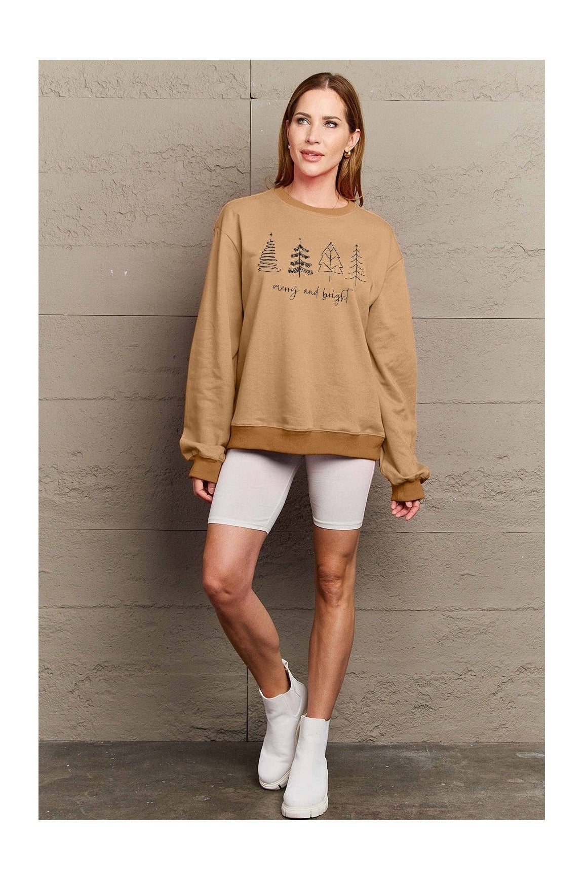 Simply Love Full Size MERRY AND BRIGHT Graphic Sweatshirt nicholesgifts