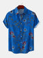 Men's Plus Size Floral Print Short Sleeve Button Down Casual Shirt nicholesgifts