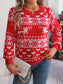 Christmas Element Round Neck Long Sleeve Sweater nicholesgifts