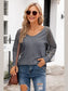 V-Neck Long Raglan Sleeve Top nicholesgifts