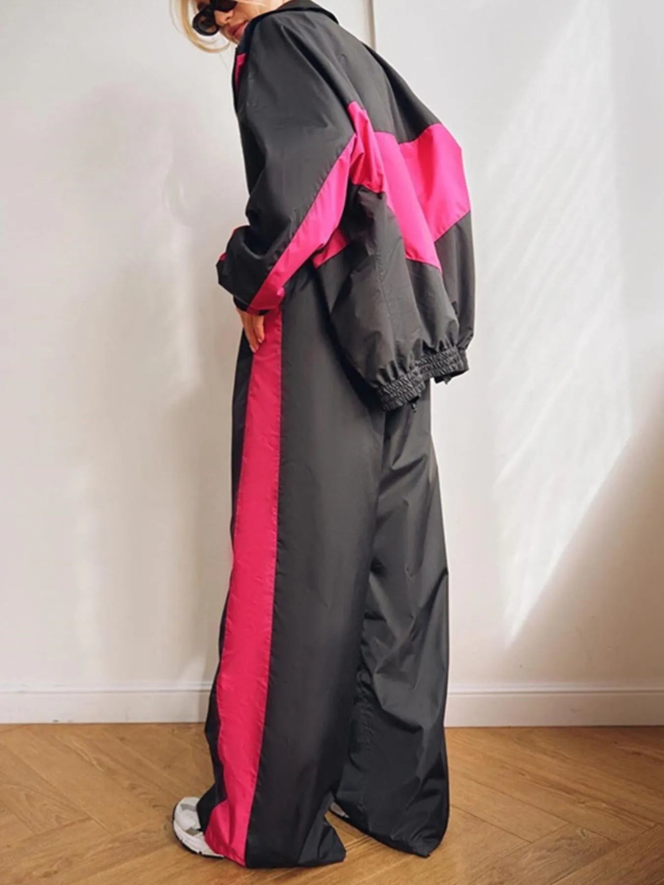 Zip Up Long Sleeve Top and Pants Set nicholesgifts
