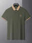 Men's Plus Size Contrast Collar Polo with Embroidered Logo nicholesgifts