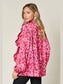 Double Take Full Size Printed Ruffle Trim Balloon Sleeve Shirt nicholesgifts