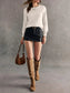 Crew Neck Long Sleeve Sweater nicholesgifts