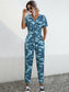 Drawstring Waist Short Sleeve Jumpsuit nicholesgifts