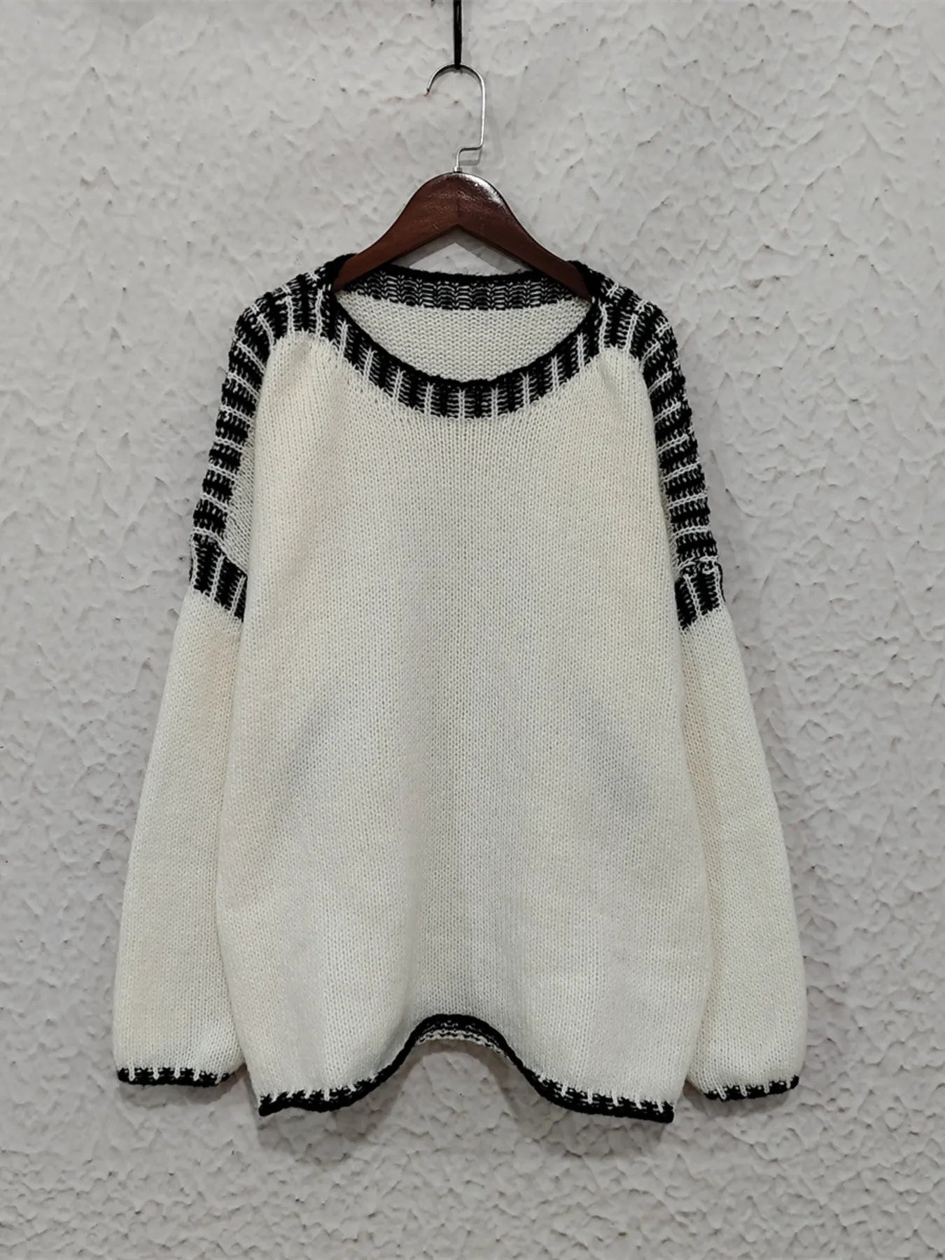 Contrast Trim Oversized Sweater