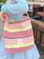 Striped Woven Shoulder Bag with Adjustable Strap nicholesgifts