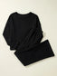 Round Neck Long Sleeve Top and Drawstring Pants Lounge Set nicholesgifts
