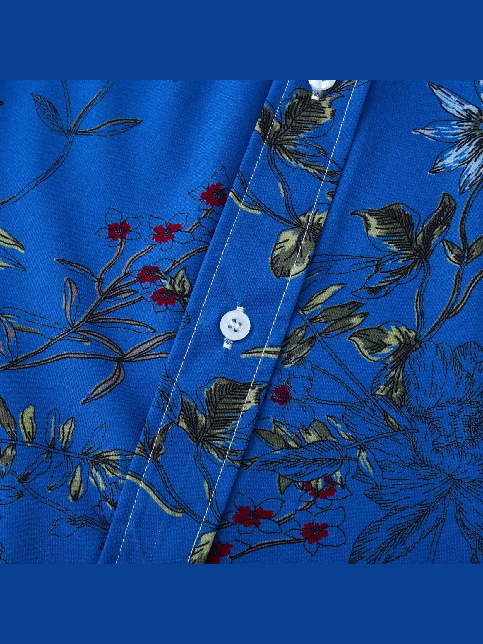 Men's Plus Size Floral Print Short Sleeve Button Down Casual Shirt Trendsi