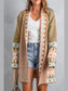 Women Geometric Open Front Long Sleeve Cardigan Sweater nicholesgifts