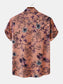 Men's Plus Size Floral Print Short Sleeve Button Down Casual Shirt nicholesgifts