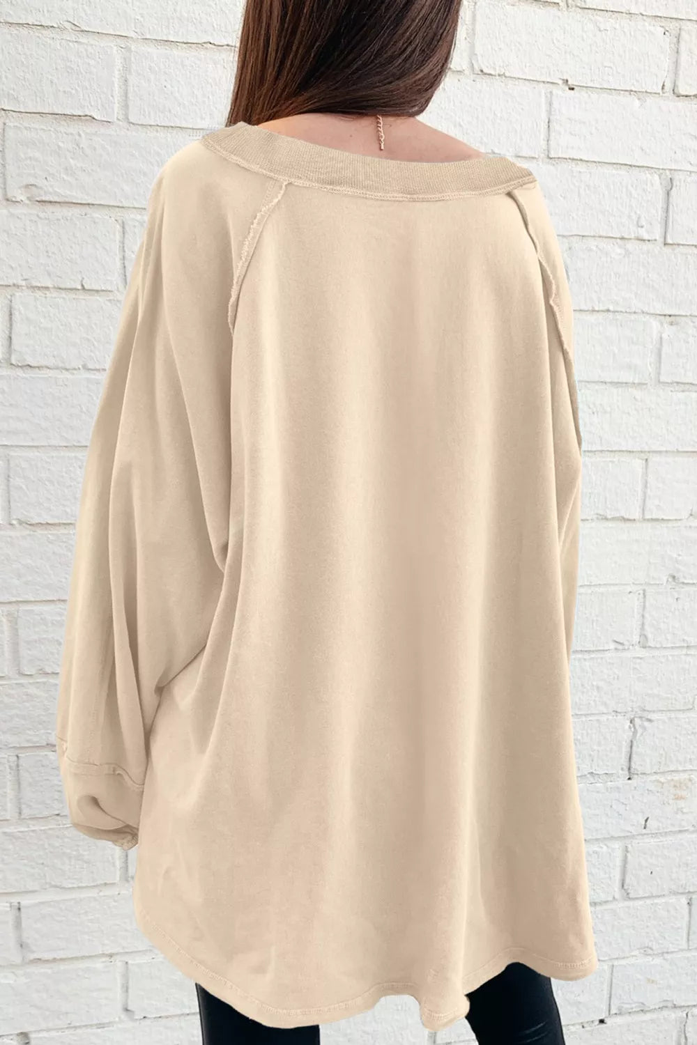 Oversized Long Sleeve Crewneck Sweatshirt nicholesgifts