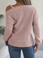Asymmetrical Neck Long Sleeve Sweater nicholesgifts