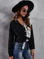 Women Printed Collared Neck Long Sleeve Shirt nicholesgifts