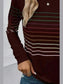 Striped Round Neck Long Sleeve T-Shirt nicholesgifts