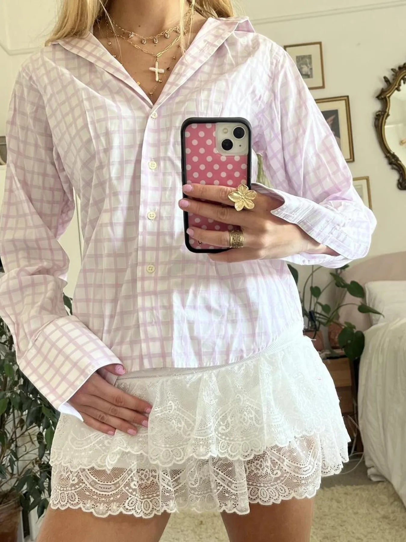 Printed Button-Down Long Sleeve Shirt NicholesGifts